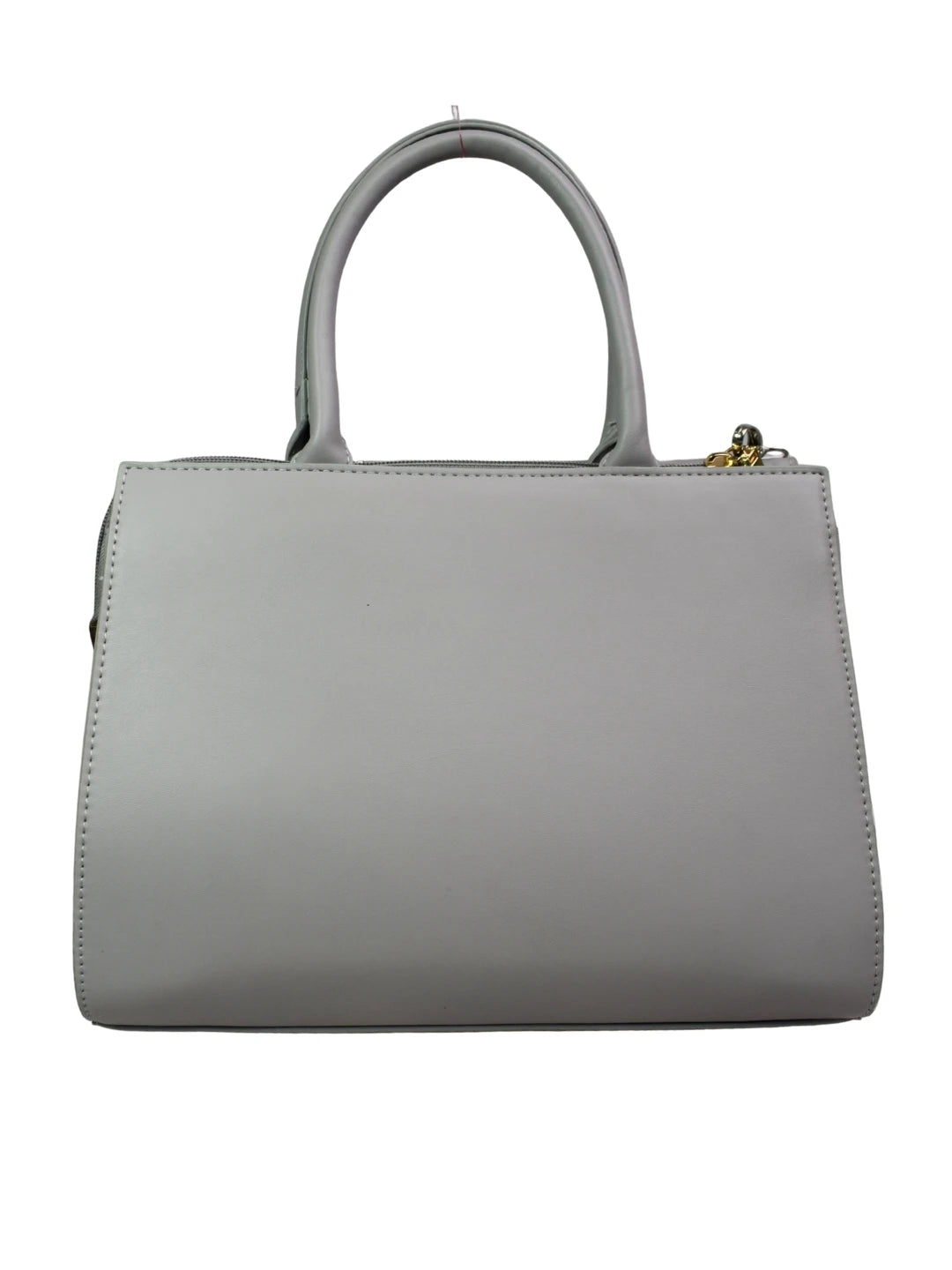 Gray handbag with a zipper on a white background